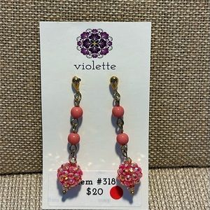 Unique Vintage Beaded Earrings #318 Handmade by Violette Grace